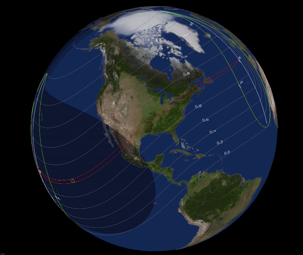 Solar Eclipse Observation Path Emulated